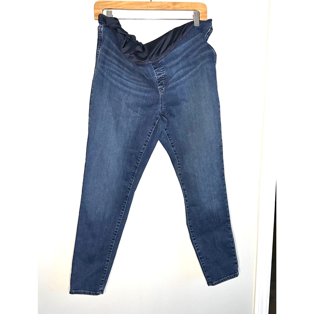 Madewell Womens Jeans 32 Blue Denim Maternity Skinny Over The Belly Stretchy - Picture 3 of 12